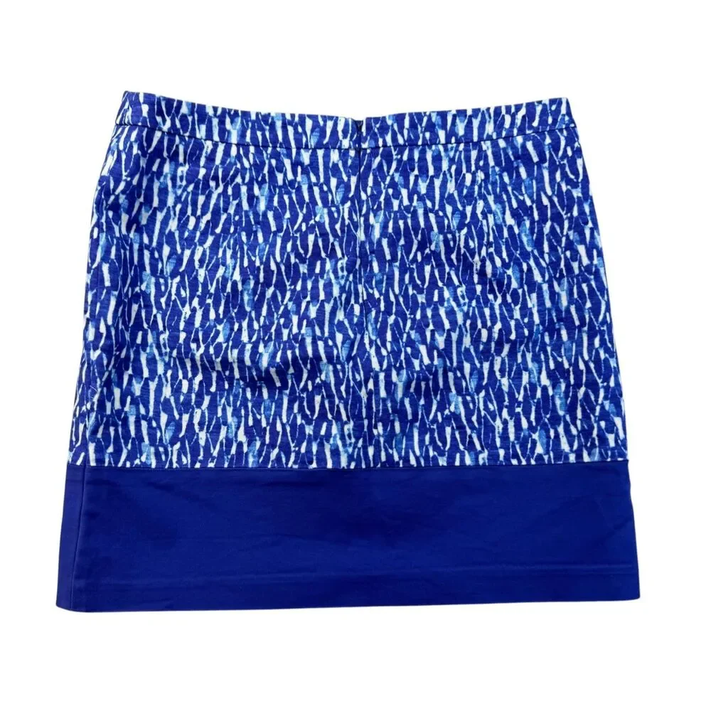 Michael Kors Skirt Women's 6 Blue Mini LOT of 2 Cotton Blend Back Zip Lined Cute